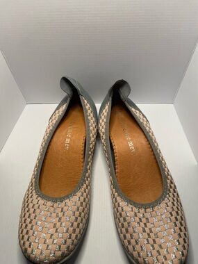 bernie mev. Women's Woven Ballet Flats in Pink and Silver